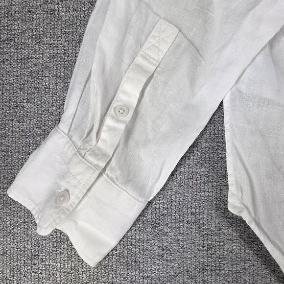 J.CREW MENS BAIRD MCNUTT IRISH LINEN OVERSIZED SHIRT SIZE MP WHITE LONG SLEEVE - Picture 3 of 13